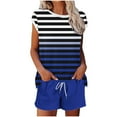 thumbnail image 3 of Weiqiqre Two Piece Sets for Women Casual Summer Travel Vacation Outfits Cap Sleeve Shorts Lounge Set, 3 of 6