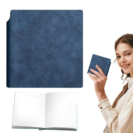 NANDIYNZHI Pocket Notebook 4.1 x 4.1 Inch Blue Portable for Travel Small Notebook Address Book Password Keeper Book Travel Journal