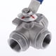 thumbnail image 2 of Válvula de bola de acero inoxidable 304 con puerto T hembra de 3 vías para aceite de agua DN20 Cola Adaptador de válvula, 2 of 7