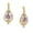 Purple, variant on 1928 Jewelry Gold-Tone Ivory Color Porcelain Rose With Crystal Accent Filigree Drop Earrings