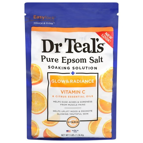 2X - Dr Teal's Pure Epsom Salt - Glow & Radiance Vitamin C 3 lb