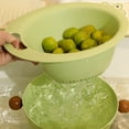 thumbnail image 5 of STPToys Clearance Kitchen Colander with Bowl Strainer,8.6 inch Plastic Fruits and Vegetable Washing Basket Double Layered Drain Basin Cleaning Mixing Basket - Green, 5 of 7