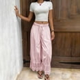 thumbnail image 7 of Women's Pants, Women's Cute Lace Trim Long Bloomers Pants Ruffle Vintage Pantaloons Summer Beach Travel Vacation Pants, 7 of 7