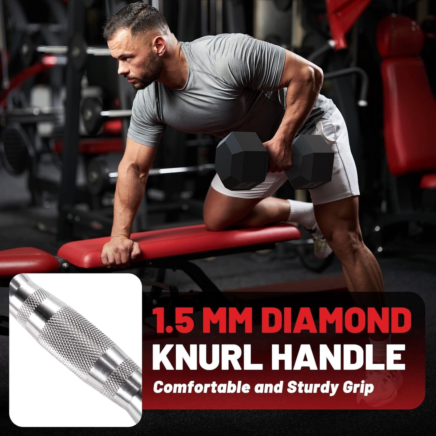 Heavy-Duty Hex Dumbbell Set (15-70LB) - Rubber Coated, Non-Roll Iron Weights for Home Gym, Strength Training & Muscle Building