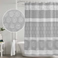 thumbnail image 5 of Farm Fruits Shower Curtain, Waterproof Shower Curtains for Bathroom, Watermelon Lemons Peach Strawberry Grey Striped Washable Fabric Bathtub Curtain Set Bath Decor with 12 Hooks Standard 72"x72", 5 of 8