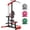 Red with 100lb Colorful Plates, variant on MITONOS 3 in 1 LAT Pulldown Machine,LAT Row Cable Machine with AB Crunch and Cable Row Attachments for Home Gym,High or Low Pulley Stations (Red)