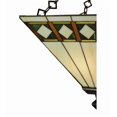 thumbnail image 3 of Meyda Tiffany 130792 17 Inch Square Diamond Band Mission Semi-Flushmount   Mahogany Bronze Finish with Amber/Green Glass with Beige Fabric Shade, 3 of 7