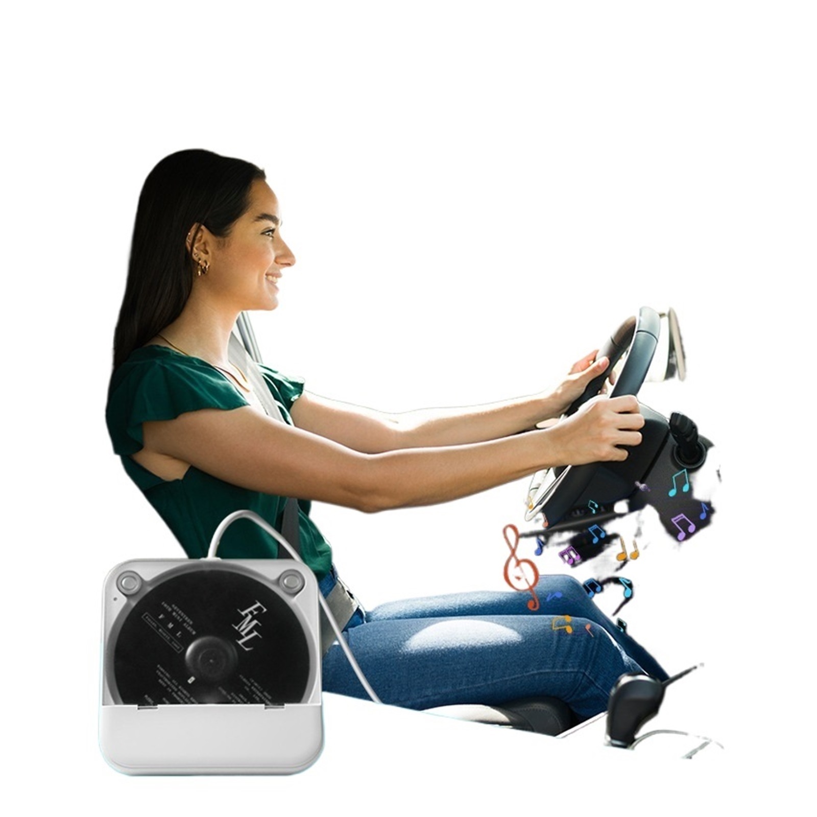 Compact Portable CD Player with USB and Audio Cable for Car, TV, Computer and Home Use