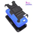 thumbnail image 3 of Value Pack for 5" ZTE Prestige 2 ZTE Maven 3 ZTE Overture 3 Hybrid Holster Built-In Kickstand Belt Clip 3-layer Protections Shockproof Resistant Rugged Defender Bumper Phone Case + [Blue], 3 of 4