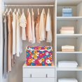 thumbnail image 4 of Yayeee Collapsible Storage Bin with Lid Fabric Closet Decorative Basket with Handles, Red Whimsical Floral, 4 of 7