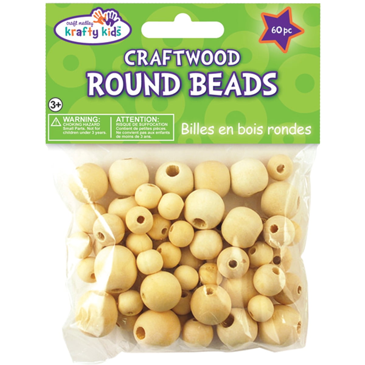 Craftwood Assorted Round Beads 10mm To 16mm 60/PkgNatural Walmart Canada