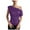 Purple, variant on T Shirts For Women Tees One Shoulder Sequin Sparkly Tops Ruched Asymmetrical Glitter Tops Party Shirts Rose Gold S