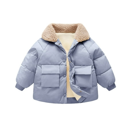 

Zhuashum Fashion Boys Coat Kid S Long Sleeve Winer Jacket Warm Coats Outerwear Light Blue Cute Weekend Clothes 3-4 Years