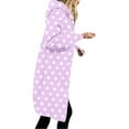 thumbnail image 3 of Miluxas Polka Dots Printed Long Sleeve Hoodie for Woman Zip up Hoodies Knee Length Sweatshirt Jackets Casual Loose Hoode Coat Purple S(S), 3 of 5