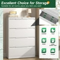 thumbnail image 4 of Lateral File Cabinet, 4 Drawer Wide File Cabinet, Metal Filing Cabinets with Lock, Large Deep Drawer for Home Office School Hanging Files Letter/Legal/A4/F4 Size, Assembly Required, White, 4 of 9