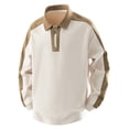 thumbnail image 4 of Abomasnow Mens Big and Tall Overisized Sweatshirts Quarter Zip Pullover Long Sleeve Collared Color Block Sweatshirts Casual Thermal Midweight Golf Shirts, 4 of 9