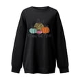 thumbnail image 3 of Women Multiple Color Exquisite Cute Nature Round Collar Printing Long Sleeve 100%Polyester Top(Black,XXL), 3 of 4