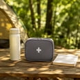 thumbnail image 5 of Travel First Aid Kit, Empty First Aid Bag, Medical Supply Organizer, Travel Organizer, 8X6X3 Inch Medium Size Portable Gray Fabric Emergency Bag, Compact Zippered Outdoor Carry, 5 of 5