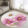 thumbnail image 3 of Spring Cosmos Round Area&nbsp;Rug 4ft Pink Flower Non-Slip&nbsp;Washable Circle Rugs Soft Felt Indoor Floor Mat for Bedroom Kitchen Living Room Bathroom, 3 of 9
