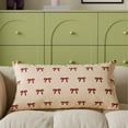thumbnail image 4 of Ohufall Double Sided Patterns Bow Rectangular Decorative Throw Pillow Cover Detachable For Living Room Sofa, 4 of 6