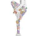 thumbnail image 4 of COEQINE Easter Bunny Eggs Flower Girls Yoga Leggings Pants Full Length Athletic Trousers High Waist Tummy Control, for 8-9 Years Kids Girls, 4 of 7