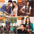 thumbnail image 4 of Halloween Pumpkins and Bat Webs Apron-Garden Aprons for Women with Pockets-Cotton Linen Waterproof Kitchen Cooking Gardening Aprons Adjustable for Kitchen,Cooking,BBQ and Salon 32"x27", 4 of 7