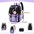thumbnail image 2 of WAUOEMY Wednesday Addams Canvas Backpack Daypack Bookbag Middle School Students Bag Casual Laptop Travel Bag with USB Charging Port 18" Travel Hiking Daypacks Rucksack (purple-s, 2 of 6