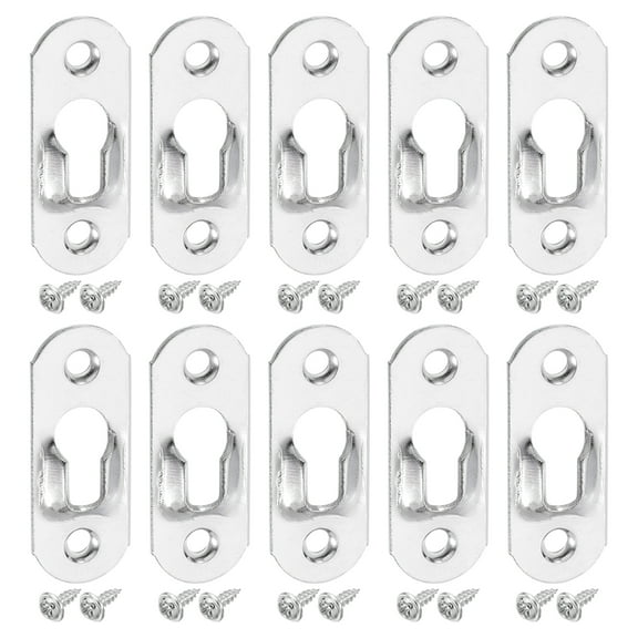 20Pcs Keyhole Picture Frame Hangers, 37x14mm Metal Keyhole Hanger, Silver