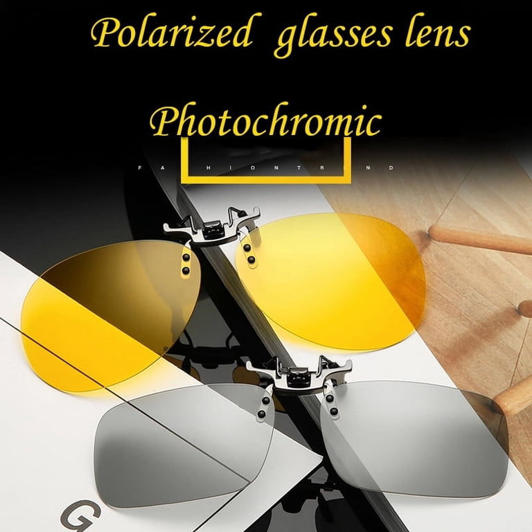 TOP-MAX Clip-on Polarized Sunglasses, Night Driving Glasses 