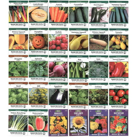 Heirloom Seed Assortment – Collection of 30 Non-GMO, Easy Grow, Gardening Seeds: Vegetable, Fruit, Herb & Flower – Open Pollinated – Radish, Pumpkin, Dill, Eggplant, (Best Cannabis Seeds For Outdoor Growing Uk)