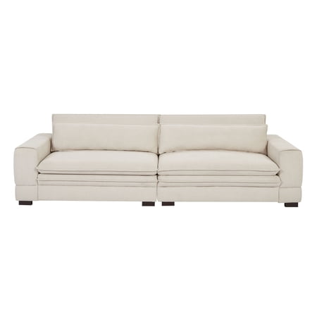 Mid-Century Sofa Couch Modern Upholstered Couch for Livingroom Bedroom Apartment Home Office Beige