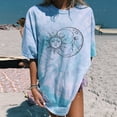 thumbnail image 1 of Puntoco Blusa de manga corta informal con estampado de sol y luna vintage para mujer Puntoco Puntoco-2839, 1 of 8