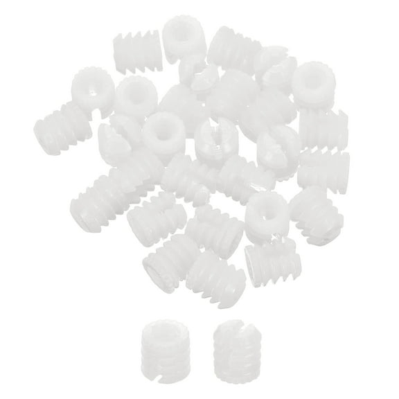 Uxcell 100Pack 0.34"x0.38" Hinge Dowels, Plastic Dowel Insert with Threaded for Cabinet Door Hinges Furniture Connections, White