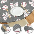 thumbnail image 4 of Footballs with Bows Pattern Round Fitted Tablecloth with Elastic Edge,Dining Table Cover Waterproof,Outdoor Round Tablecloth for Camping,Dining,Indoor and Outdoor, 4 of 7