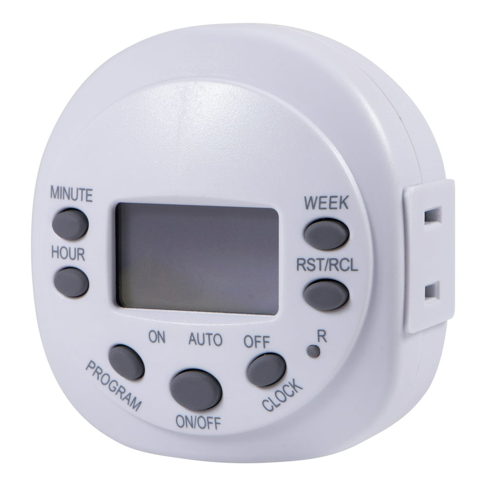 GE 7Day Programmable Digital Timer, 1 Outlet Polarized, PlugIn Indoor