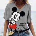 thumbnail image 3 of Camiseta con estampado de Mickey Mouse de Disney para mujer, ropa de verano para niña, camisetas para mujer, sudadera Harajuku, blusa con cuello en V, camisetas de manga corta, 3 of 5