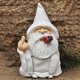 thumbnail image 3 of Estatua divertida del gnomo del jardín, gnomo del mago que fuma del dedo medio, anciano genial con barba blanca, decoración de escultura de jardín traviesa de 15 cm JAMW Sencillez, 3 of 4