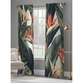 thumbnail image 4 of Tropical Plant Sheer Curtains 84 Inch Length 2 Panels Set, Summer Botanical Leaves Floral Country Voile Window Treatment Rod Pocket Curtains Sheers Drapes for Bedroom/Living Room/Kitchen 52"x84"x2, 4 of 7