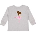 thumbnail image 3 of Inktastic Ballerina, Ballet Girl, Ballet Dance, Brown Hair Girls Long Sleeve Toddler T-Shirt, 3 of 5