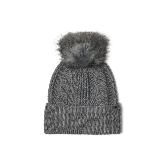 Gorro The North Face Oh Mega Fur Pom para mujer, color gris