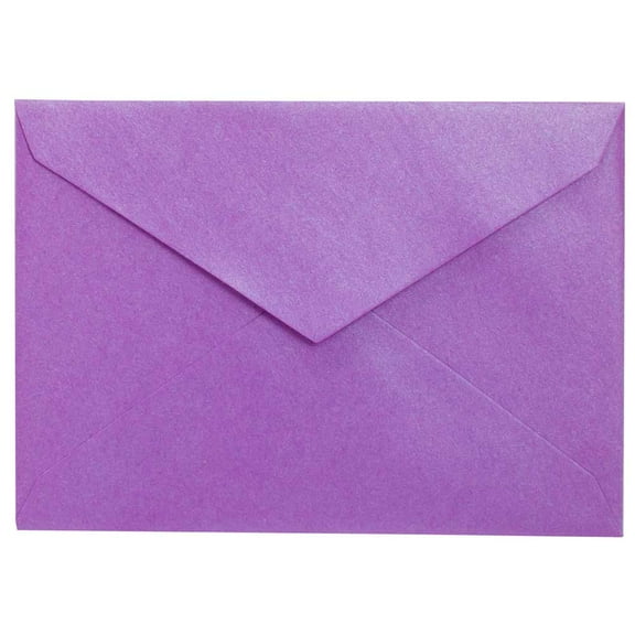 JAM Paper 4Bar V, Flap Envelopes, 3.6x5.1, 50/Pack, Amethyst Purple Metallic
