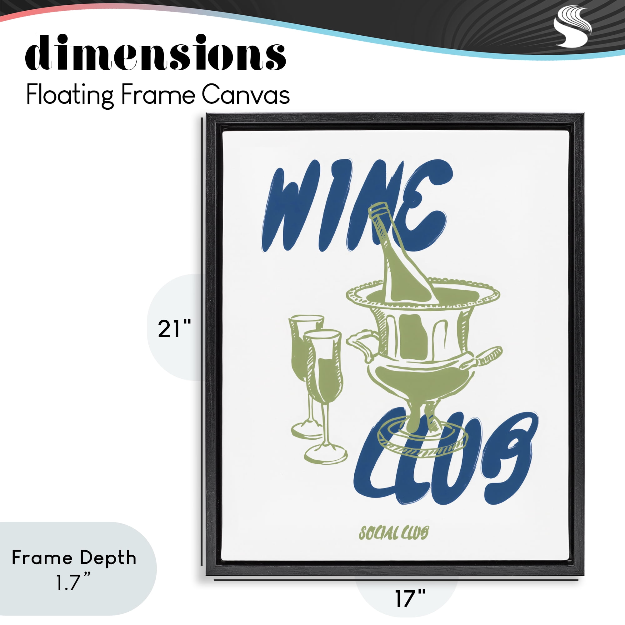 Stupell Industries Wine Club Social Evening Toast Black Framed Floater Canvas Wall Art, design by The Prints Vibe