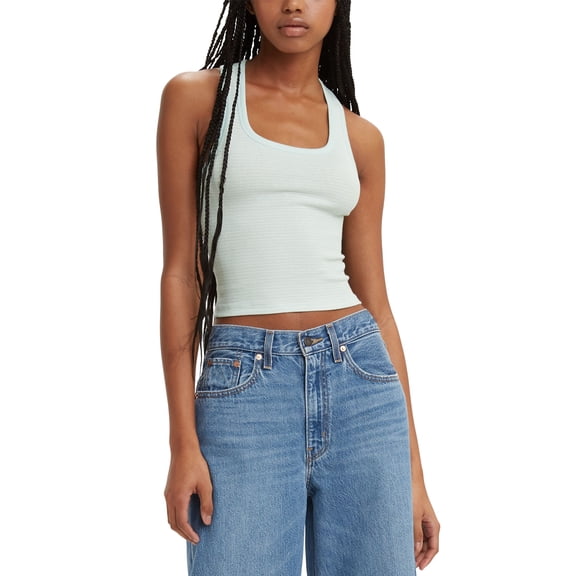 Women's Scoop Neck Honey Racerback Tank Top Vanilla Starlight Blue S