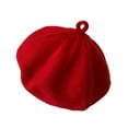 thumbnail image 4 of Gorro de boina de punto suave para bebé, para niñas y niños pequeños, ideal para fiestas navideñas. Rojo, 4 of 9