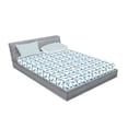thumbnail image 2 of Ambesonne Shark Fitted Sheet & Pillow Sham Set, Dangerous Deep Seas, Queen, Blue Navy Blue Grey, 2 of 2