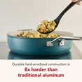 thumbnail image 3 of KitchenAid Hard-Anodized 5 Quart Ceramic Induction Saute Pan with Lid and Helper Handle, Dishwasher Safe and Oven Safe to 500°F, Agave Blue, 3 of 11
