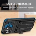 thumbnail image 5 of Allytechgroup for iPhone 16 Plus Rugged Case with Cards Holder, Heavy Duty Shockproof Hybrid PC TPU Back Cover Anti-Scratch Bumper Protective Phone Case for iPhone 16 Plus, Blue, 5 of 9