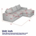 thumbnail image 2 of Youmumeub 99" Modular L-Shaped Sectional, Modern Reversible Chaise Sofa in Corduroy with No Assembly Required, for Apartment or Living Room, Black, 2 of 11