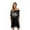 Black with White Embroidery, variant on Riviera Sun Short Sleeve Off Shoulder Dress 21831-BLK-M (Black With White Embroidery, Small)