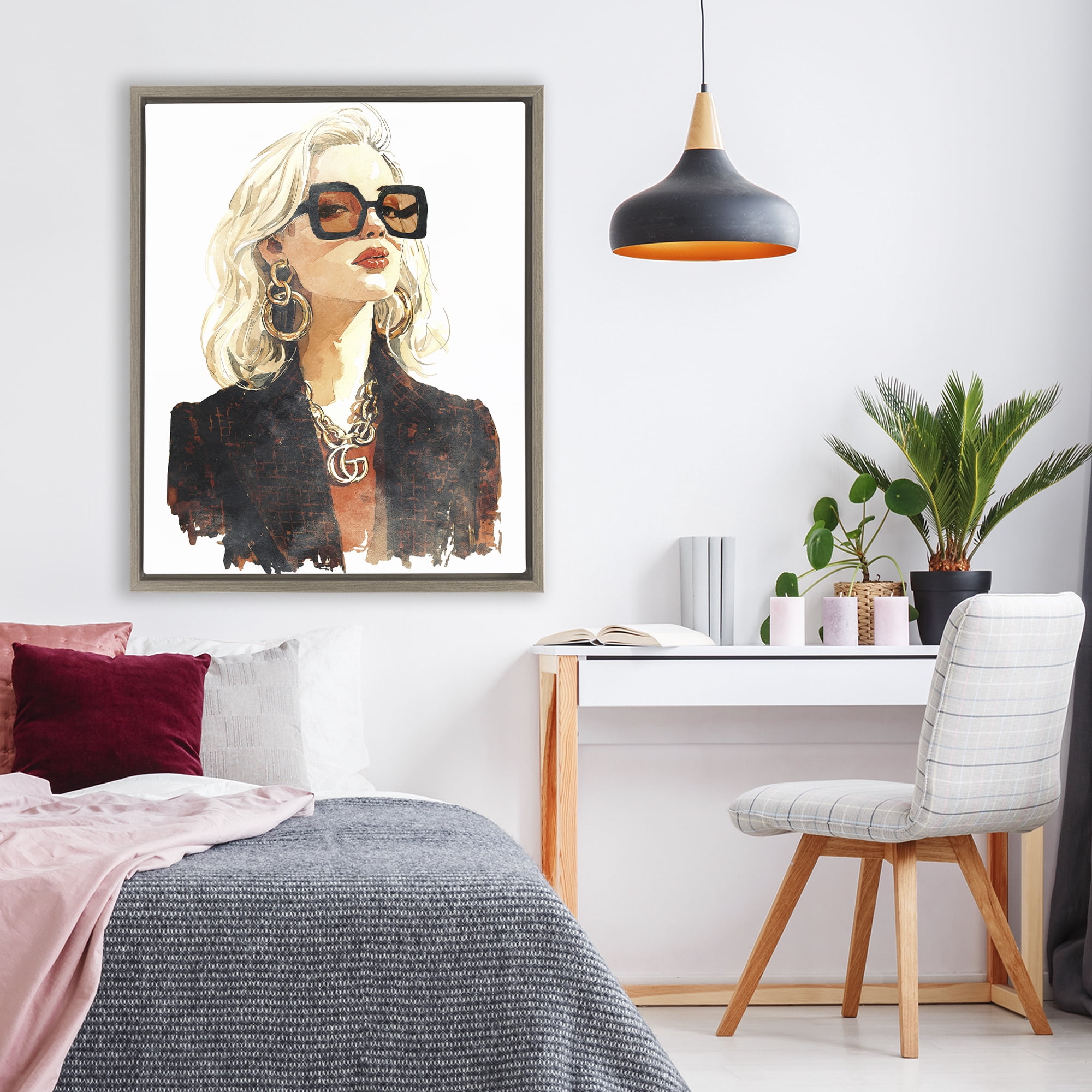 Stupell Industries Luxurious Gilded Gaze Brown Framed Floater Canvas Wall Art, design by Svetlana Aleynikova